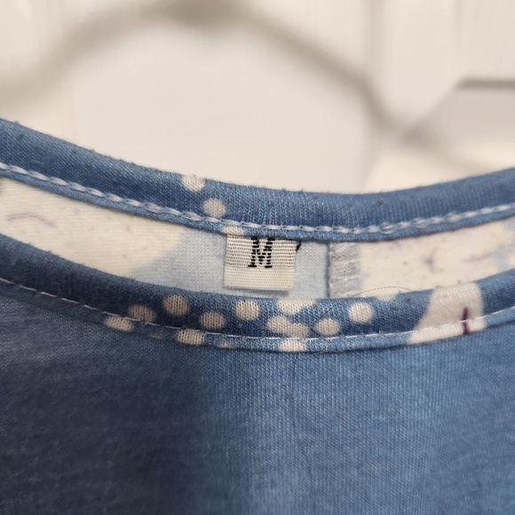 Floral Blue Sleeveless Dress - Picture 3 of 4